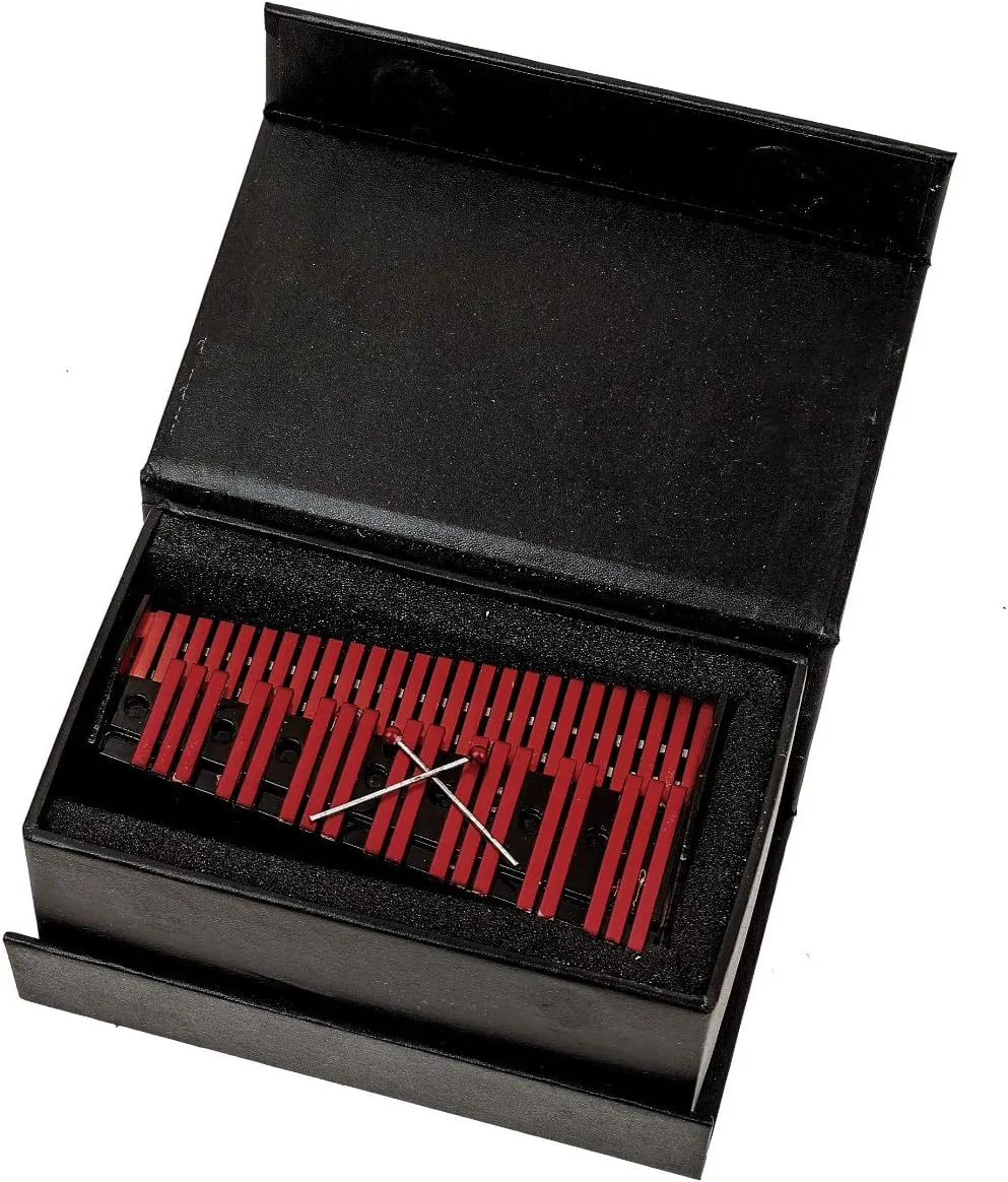 Miniature Xylophone with Case Mini Marimba Percussion Musical Instrument Replica Collectible Dollhouse Accessories Model Home Ornament (Xylophone)
