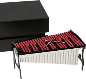 Miniature Xylophone with Case Mini Marimba Percussion Musical Instrument Replica Collectible Dollhouse Accessories Model Home Ornament (Xylophone)