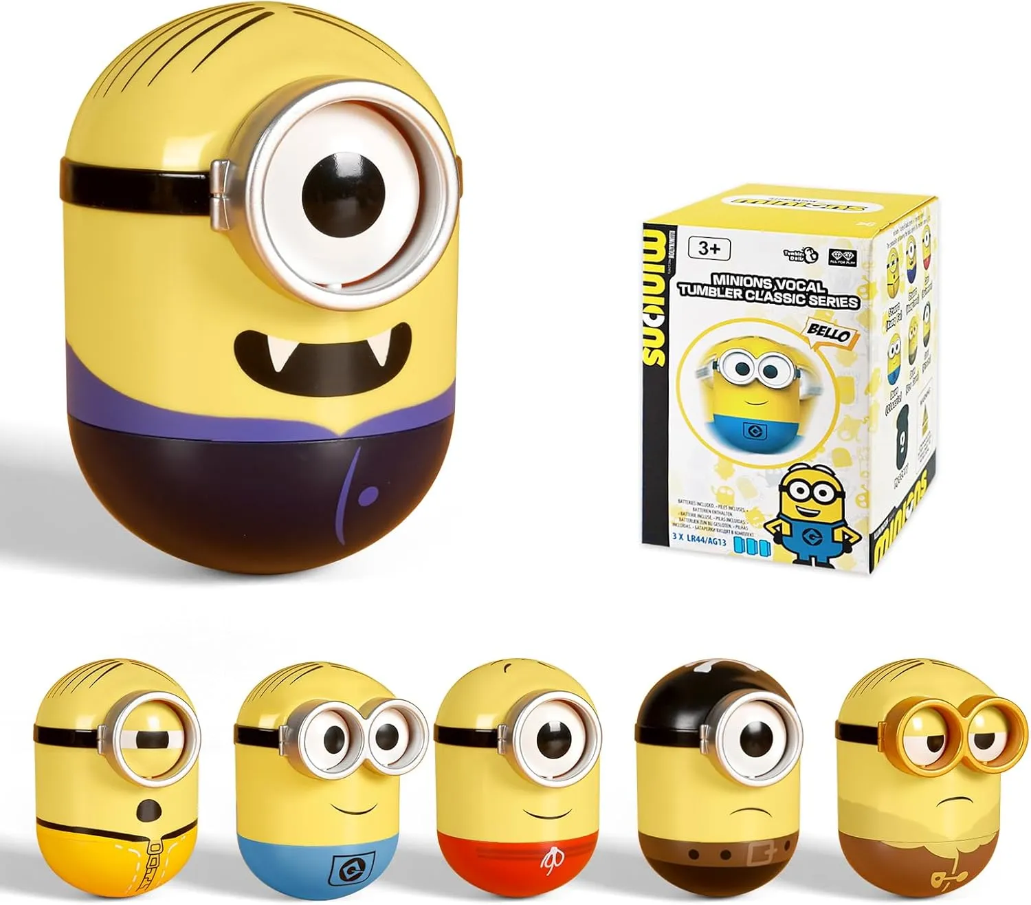 Minions Blind Box Action Figures, Musical Wobbler Toys for Kids Boys and Girls Birthday Holidays, 1 Pack