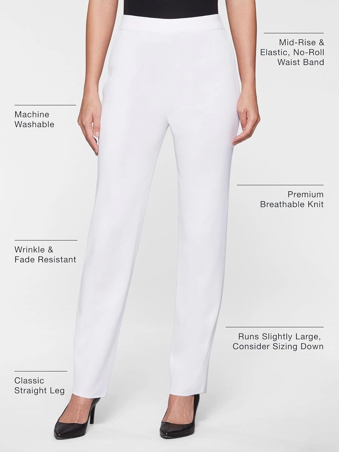 MISOOK Business Women Pants - Classic Workwear Wrinkle Resistant Professional Ladies Pants