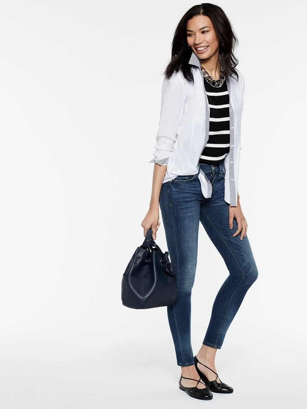 MISOOK Classic Stripe Cotton Button-Up Shirt