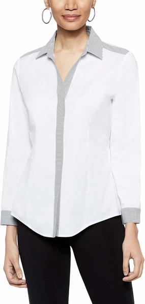 MISOOK Classic Stripe Cotton Button-Up Shirt