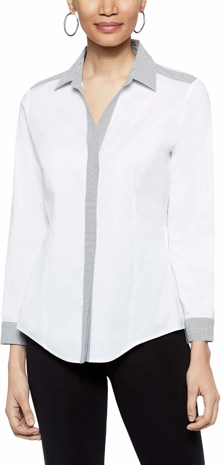 MISOOK Classic Stripe Cotton Button-Up Shirt