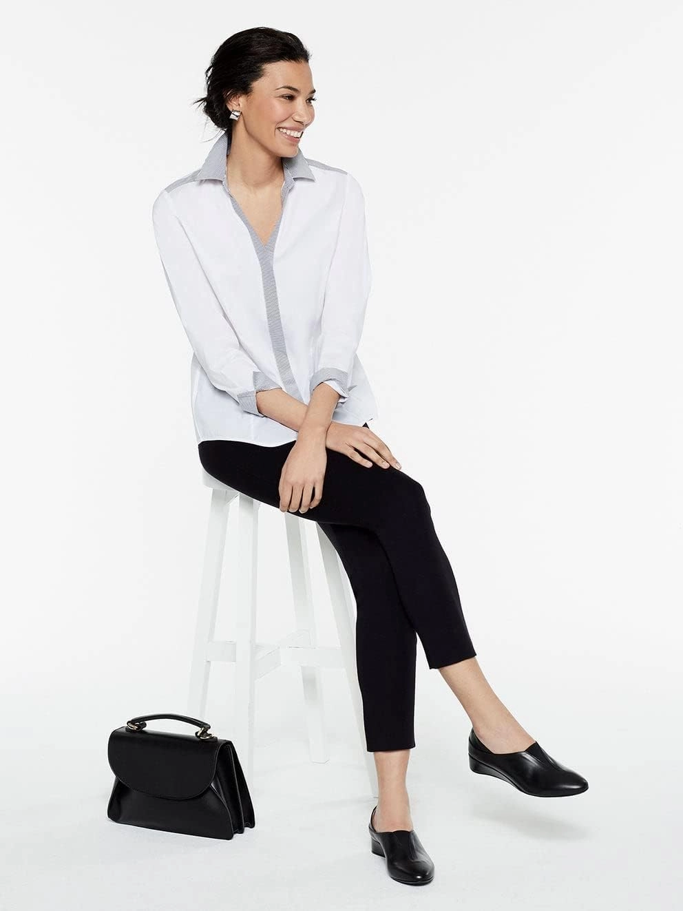 MISOOK Classic Stripe Cotton Button-Up Shirt