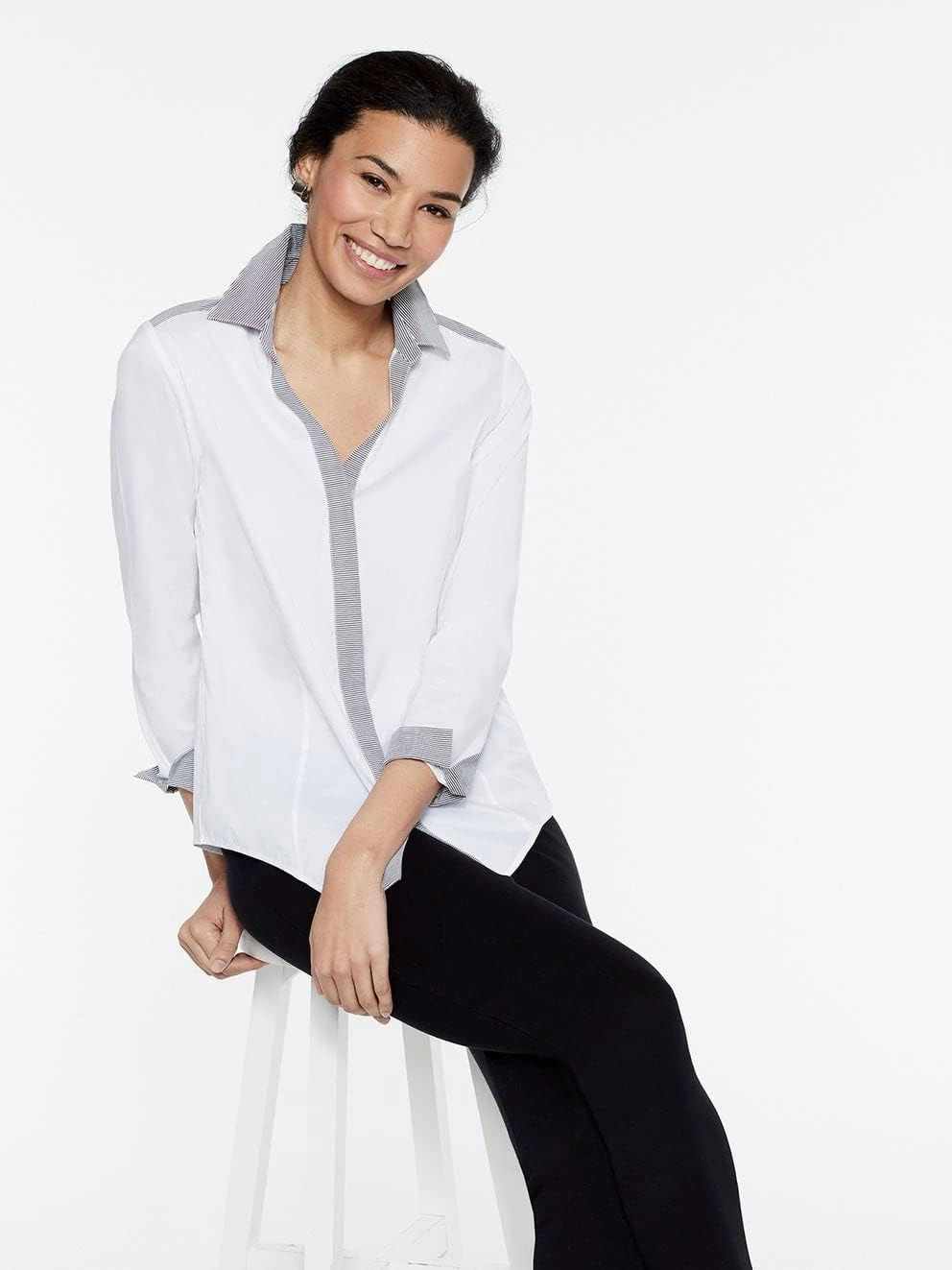 MISOOK Classic Stripe Cotton Button-Up Shirt