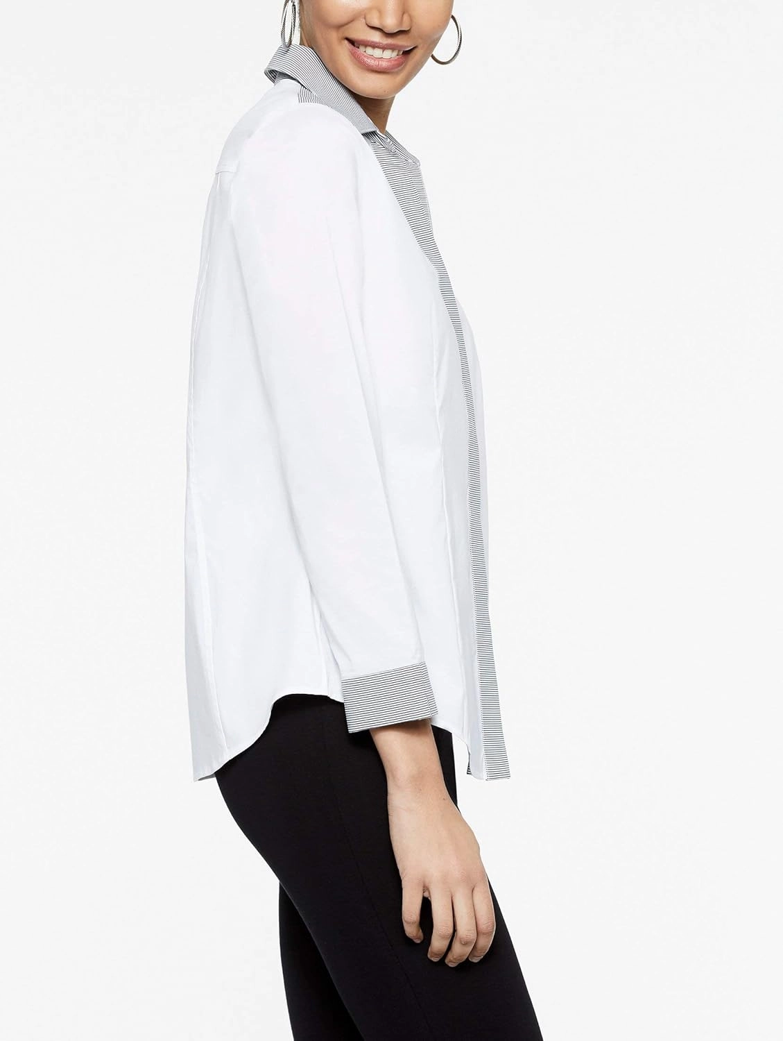 MISOOK Classic Stripe Cotton Button-Up Shirt