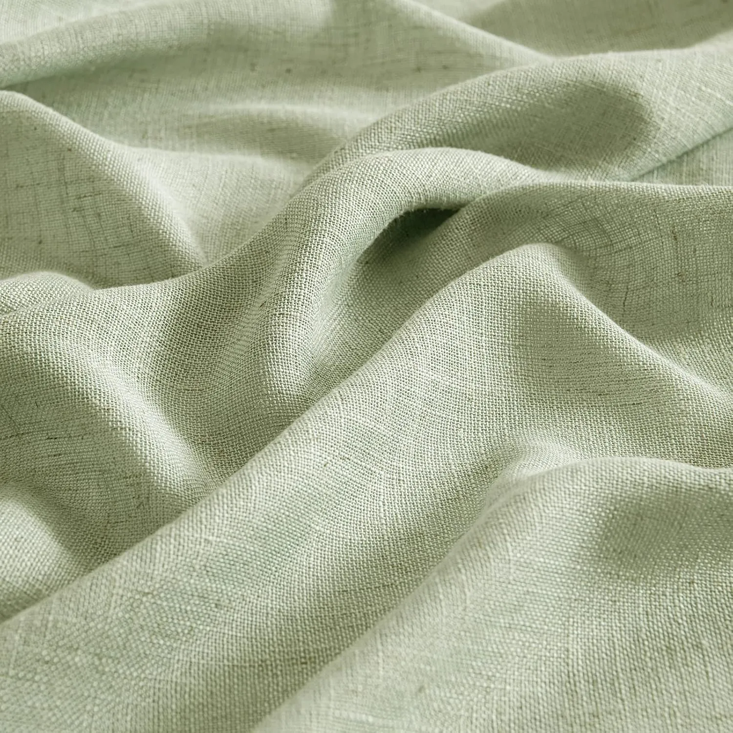 MIULEE Sage Green Linen Curtains 108 Inches Long for Bedroom Living Room, Soft Thick Linen Textured Window Drapes Semi Sheer Light Filtering Back Tab Rod Pocket Burlap Look, 2 Panels