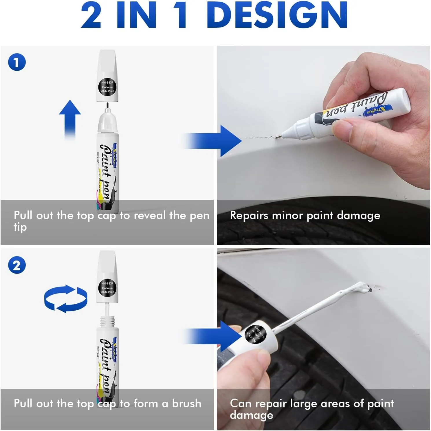 Modern Steel Metallic (NH-797M) Touch Up Paint Compatible with Honda, DIY Car Paint Scratch Repair, Quick & Easy Fix Automotive Scratch Repair for Civic/CRV/Odyssey/Accord/Pilot/HRV