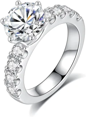 Moissanite Rings for Women D Color VVS1 Moissanite Engagement Ring S925 Sterling Silver Promise Wedding Rings for Women