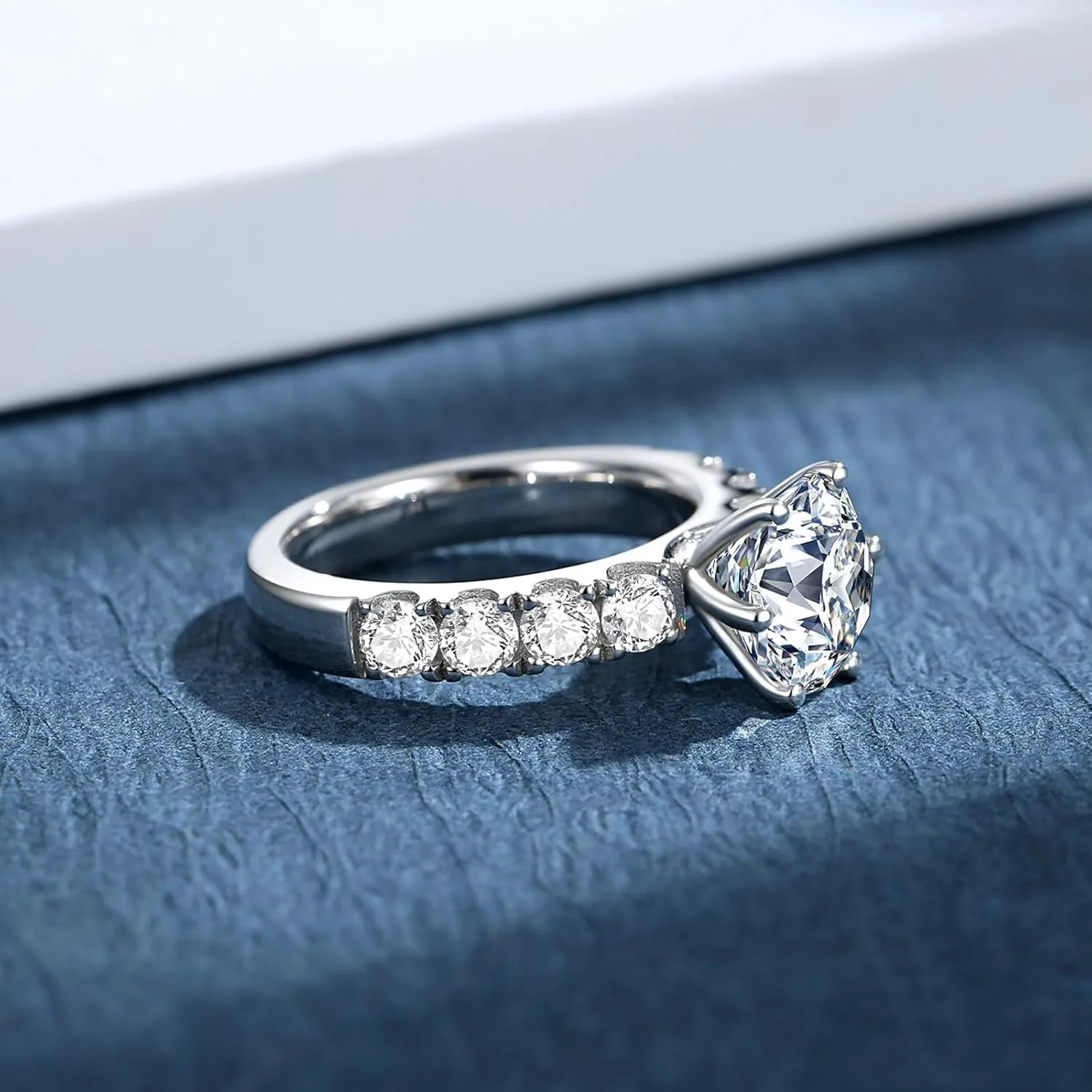 Moissanite Rings for Women D Color VVS1 Moissanite Engagement Ring S925 Sterling Silver Promise Wedding Rings for Women