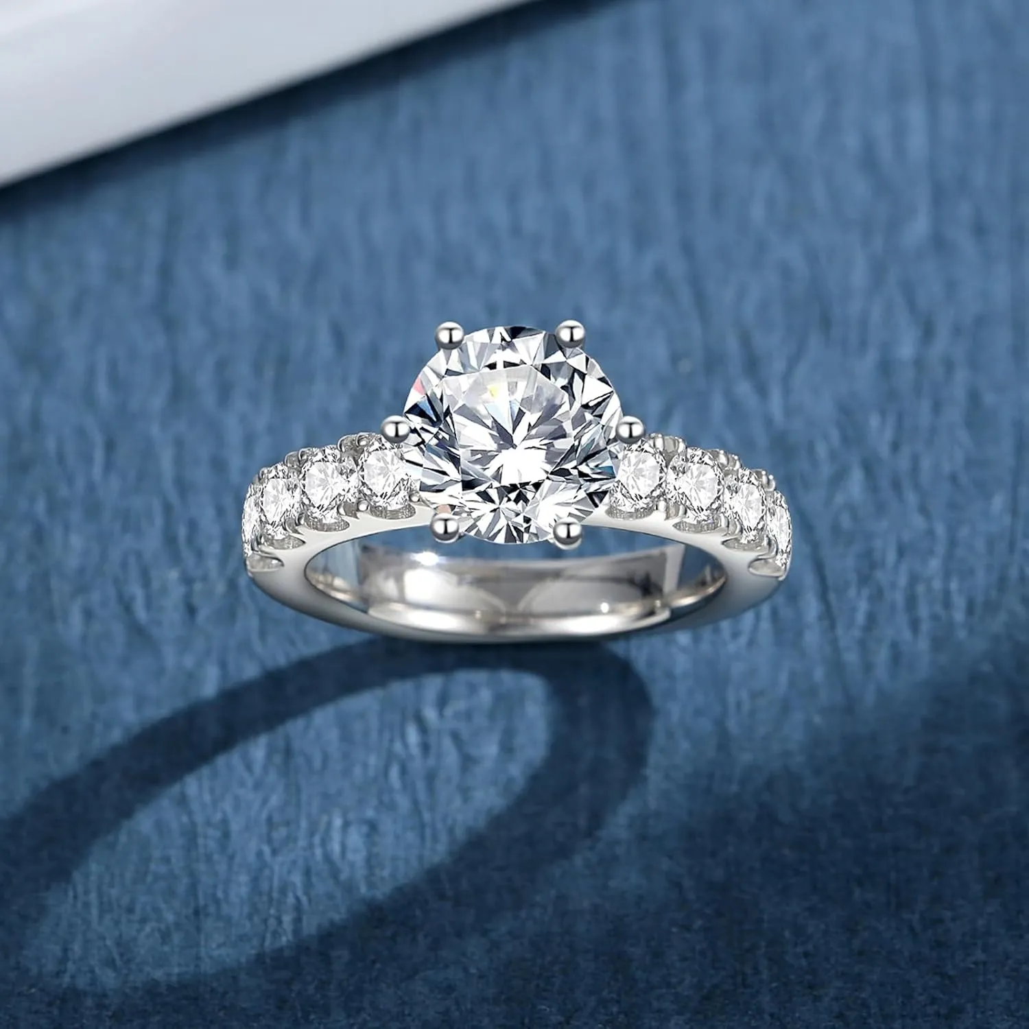 Moissanite Rings for Women D Color VVS1 Moissanite Engagement Ring S925 Sterling Silver Promise Wedding Rings for Women