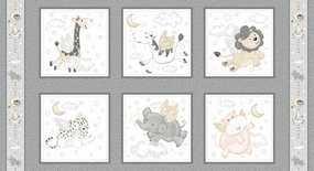 Moonlit Dreams 10" Block Panel 24" Gray Victoria Hutto Studio E Cotton Fabric