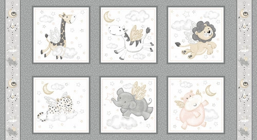 Moonlit Dreams 10" Block Panel 24" Gray Victoria Hutto Studio E Cotton Fabric
