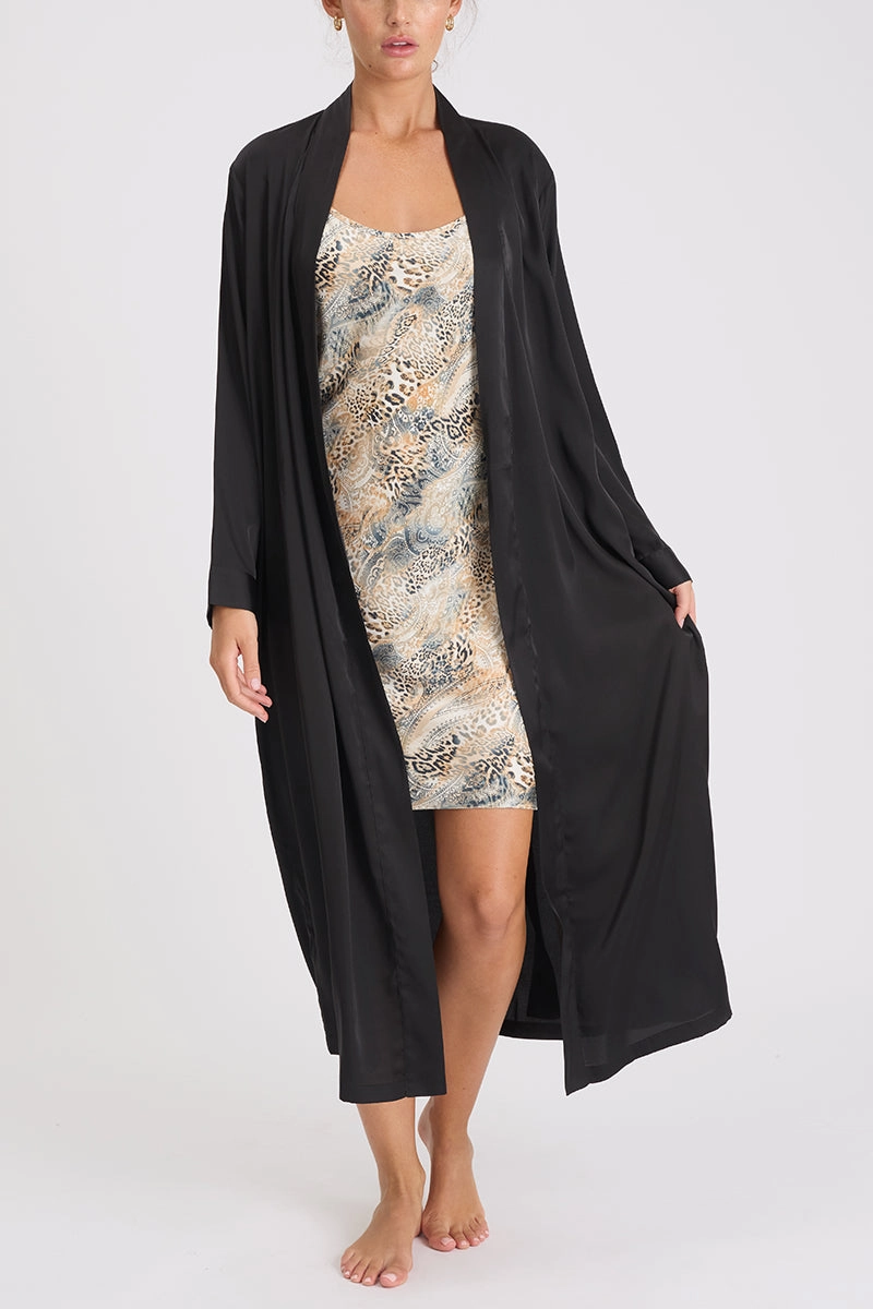 Morning Honey Satin Chemise - Paisley Animal