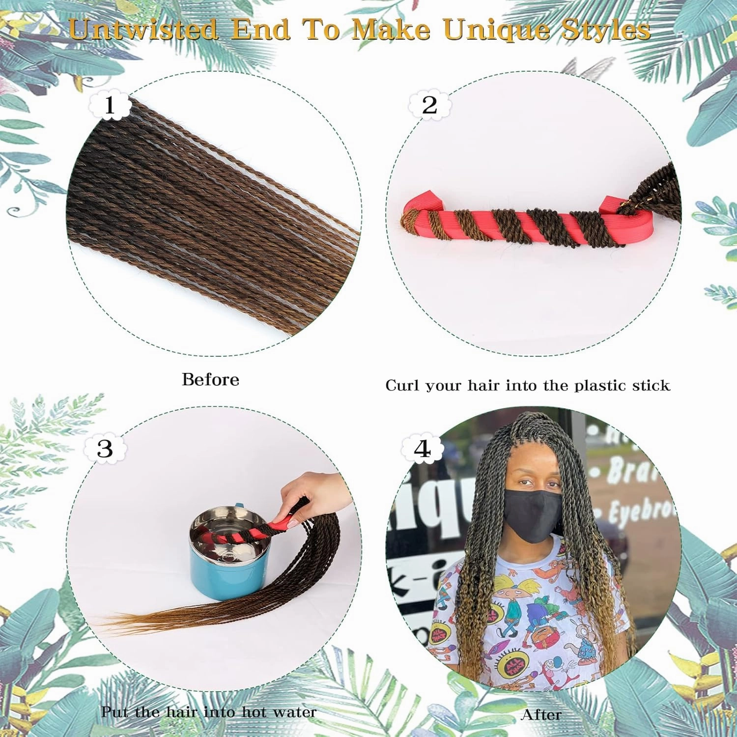 MOSINA Senegalese Twist Crochet Hair, 18 Inch Ombre Crochet Hair For Black Women Professional Synthetic Hair 8 Packs Crochet Braid With Natural Ends(18 Inch,1B/27)