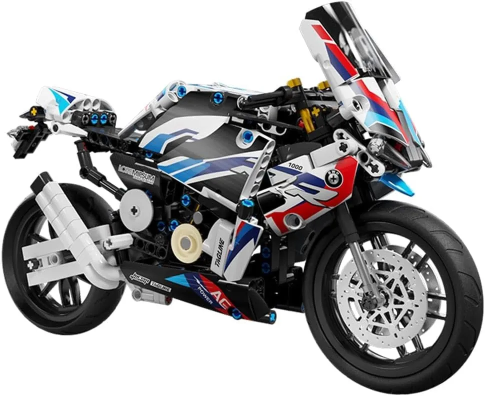 Motorcycle Building Blocks Kit - Model Brick Toys Set for Boys Tech Motorbike Toy Collection Brick Kit Model Gifts