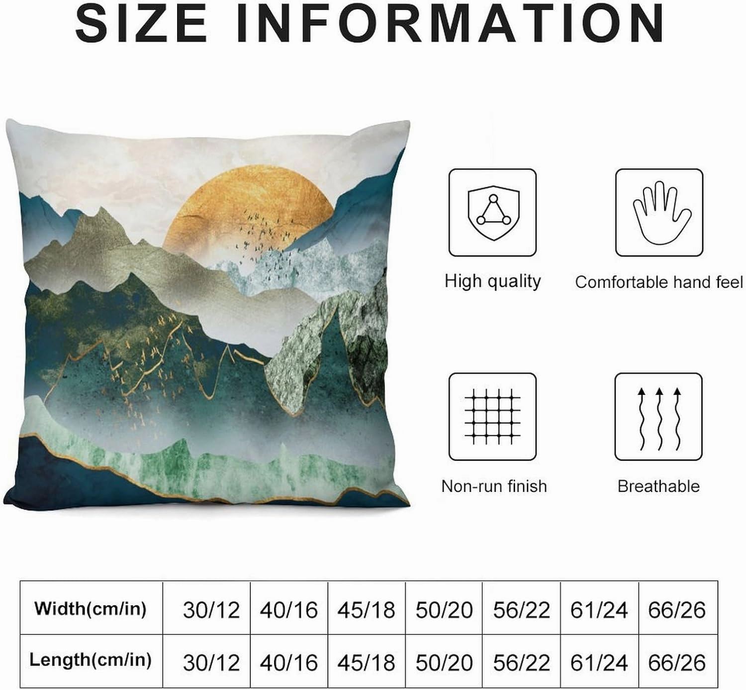 Mountain Pillow Covers Set of 2,Intermountain Trees Nature Landscape Abstract Throw Pillow Covers 16x16 Inches Cotton Square Pillow Protectors for Couch Bed Living Room Outdoor Decor 16 "x16