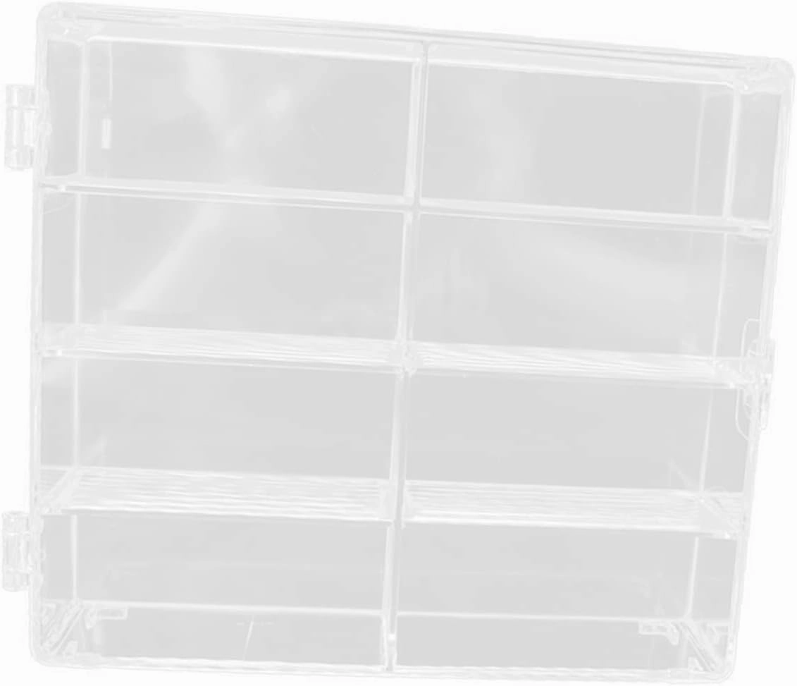 Multi Compartments Plastic Display Case for Mini Model Cars Clear Organizer Showcase Box for Landscape Dolls Premium Transparent Storage Easy to Clean