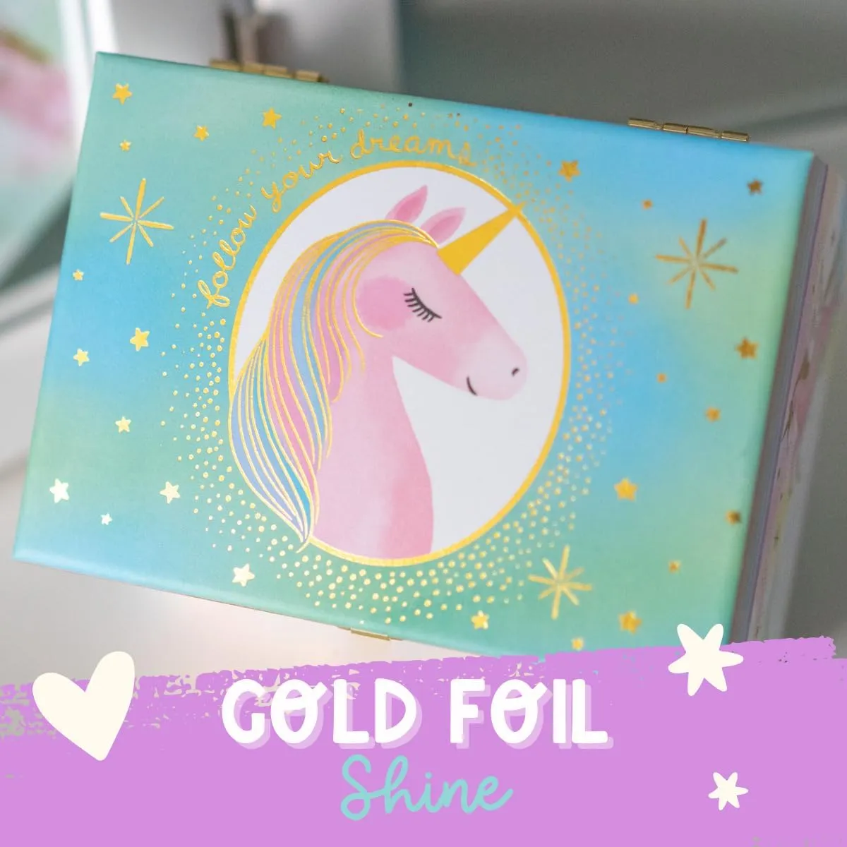 Musical Unicorn Kids Jewelry Box - Girls Jewelry Box with Mirror, Unicorn Gifts for Little Girls, Unicorn Toys for Girls Age 4-6