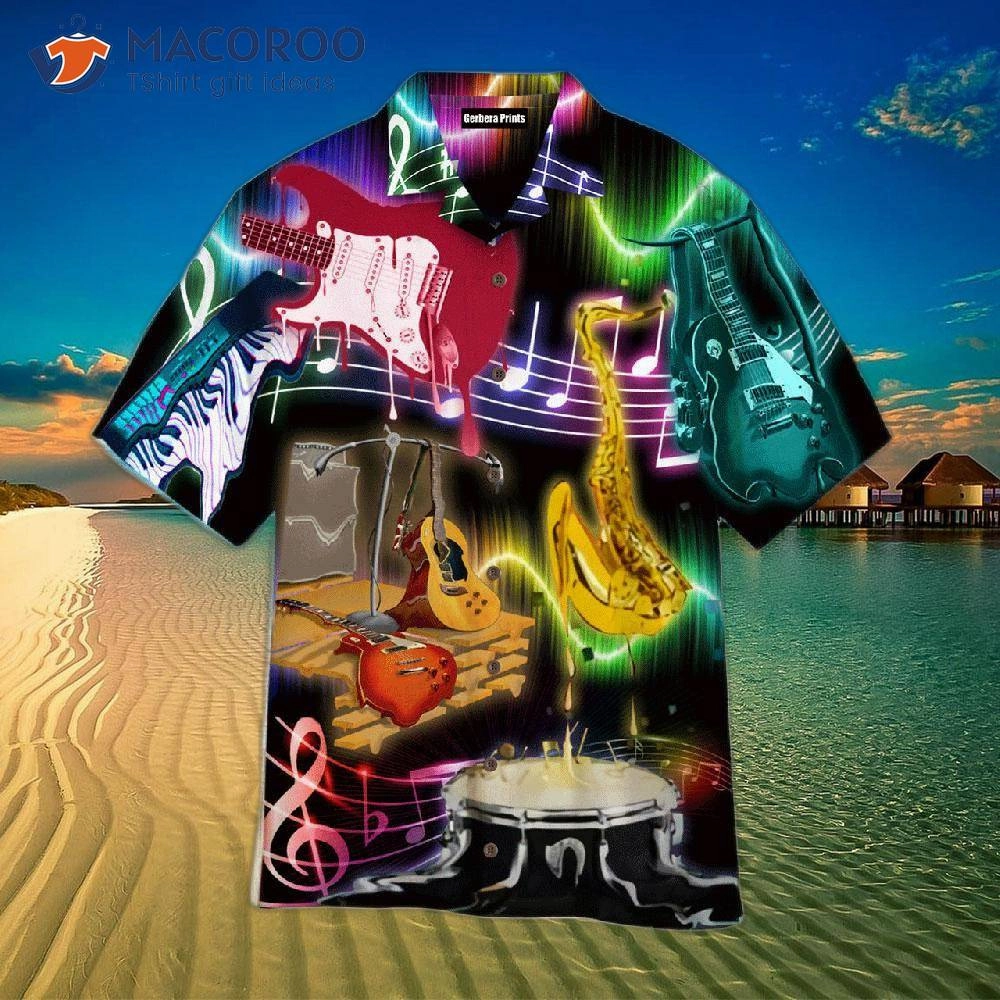 Musical Instruments And Neon-colored Hawaiian Shirts