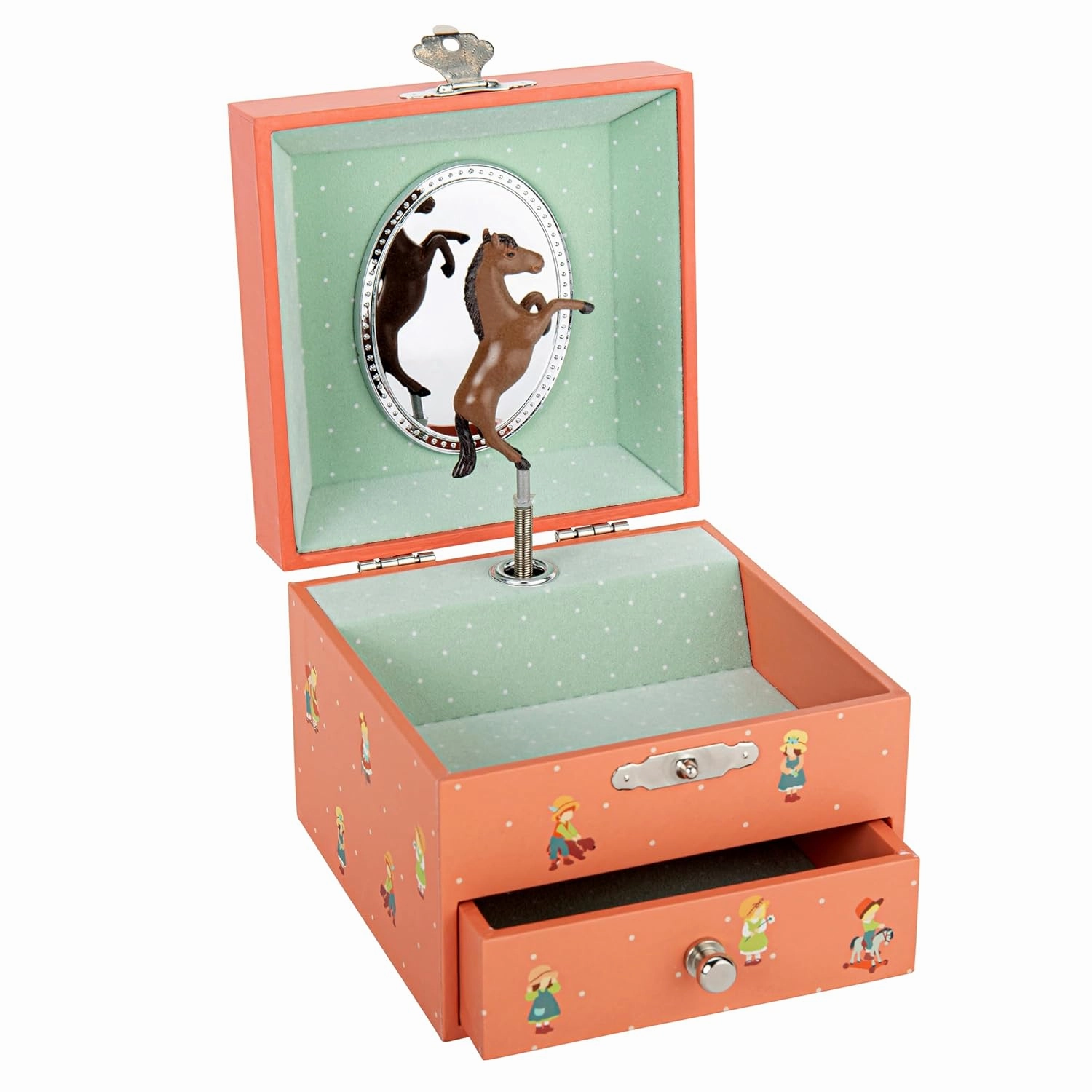 Musical Treasure Box - Jeanne Lagarde Childhood Memory - Pet - Ideal Gift for Children - Mozart's Menuet - Orange