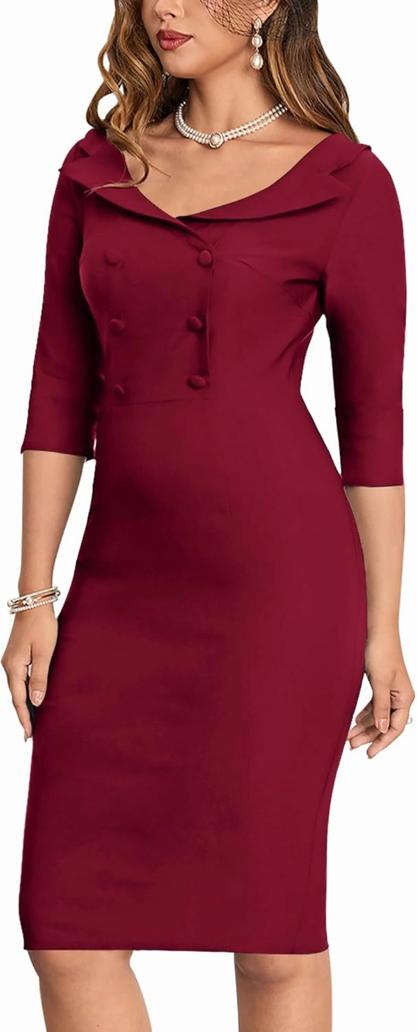 MUXXN Women's Classic Vintage Sweetheart Neckline Cocktail Prom Tea Dress