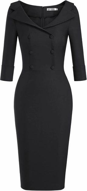 MUXXN Women's Classic Vintage Sweetheart Neckline Cocktail Prom Tea Dress