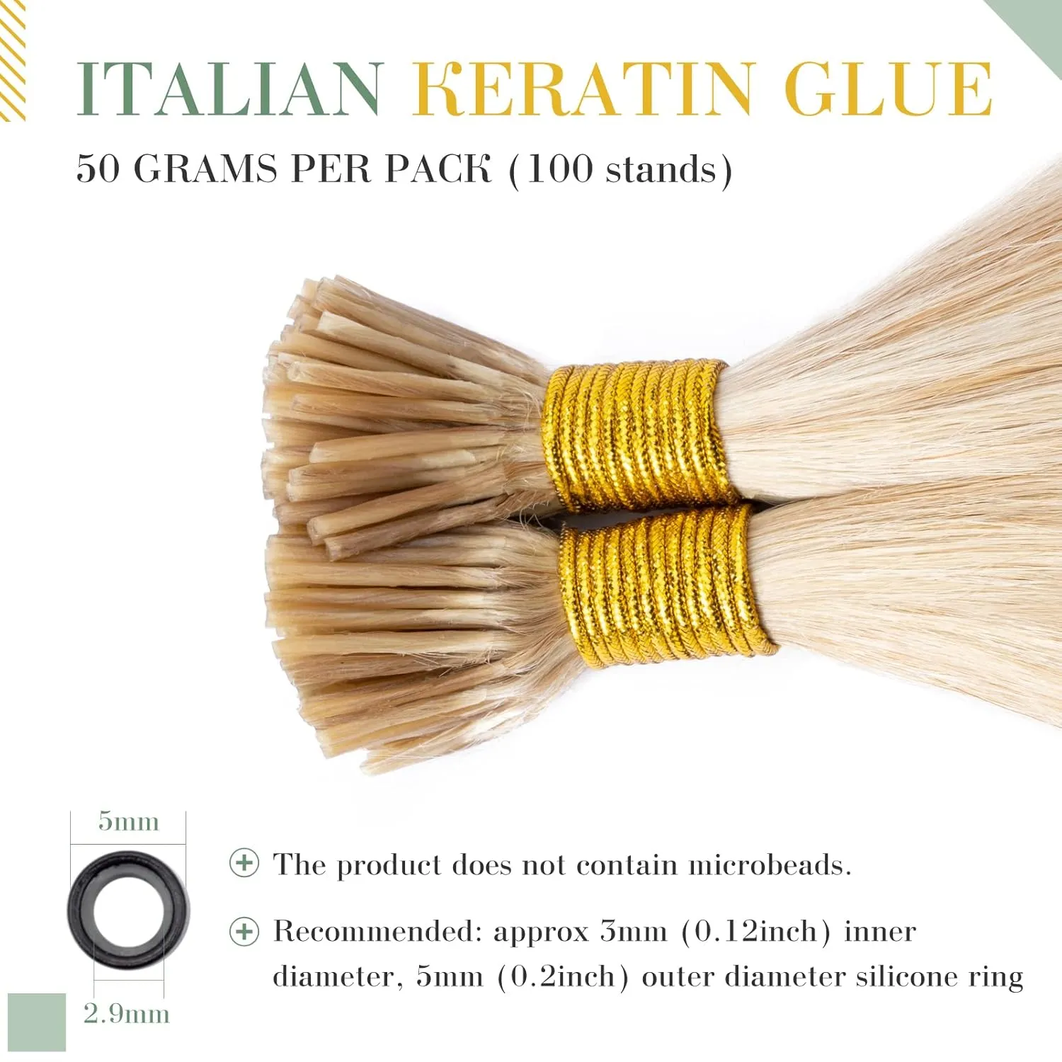 MY-LADY I Tip Hair Extensions Human Hair 100 Strands 16 Inch Ash Blonde mix Bleach Blonde Pre Bonded ITip Human Hair Extensions Cold Fusion Stick Tip Hair Extensions 50g
