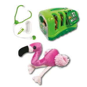 My Little Vet Basket - Flamingo Plush Set