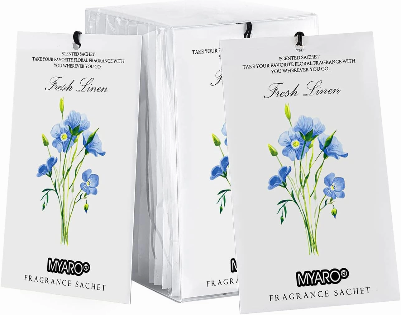 MYARO 12 Packs Linen Scented Sachets for Drawer and Closet, Long-Lasting Sachets Bags Air Freshener Fresh Scents, Potpourri Bags Home Fragrance for Lover