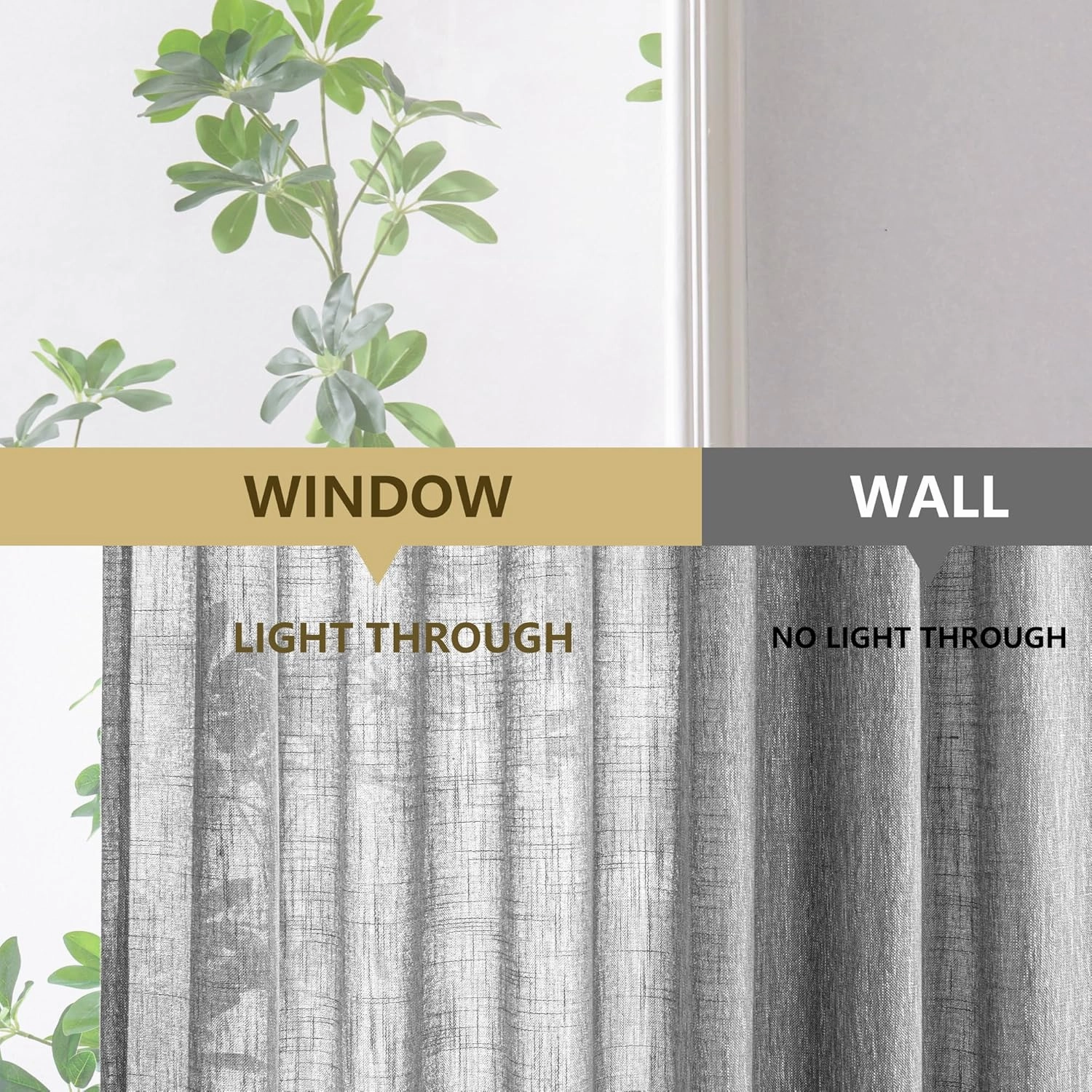 MYSKY HOME Grey Curtains for Living Room Semi Sheer Curtain Light Filtering Drapes 84 Inches Length Pinch Pleated Boho Style Home Decotation Linen Look Textured, 40 x 84 in, Dark Grey, Set of 2