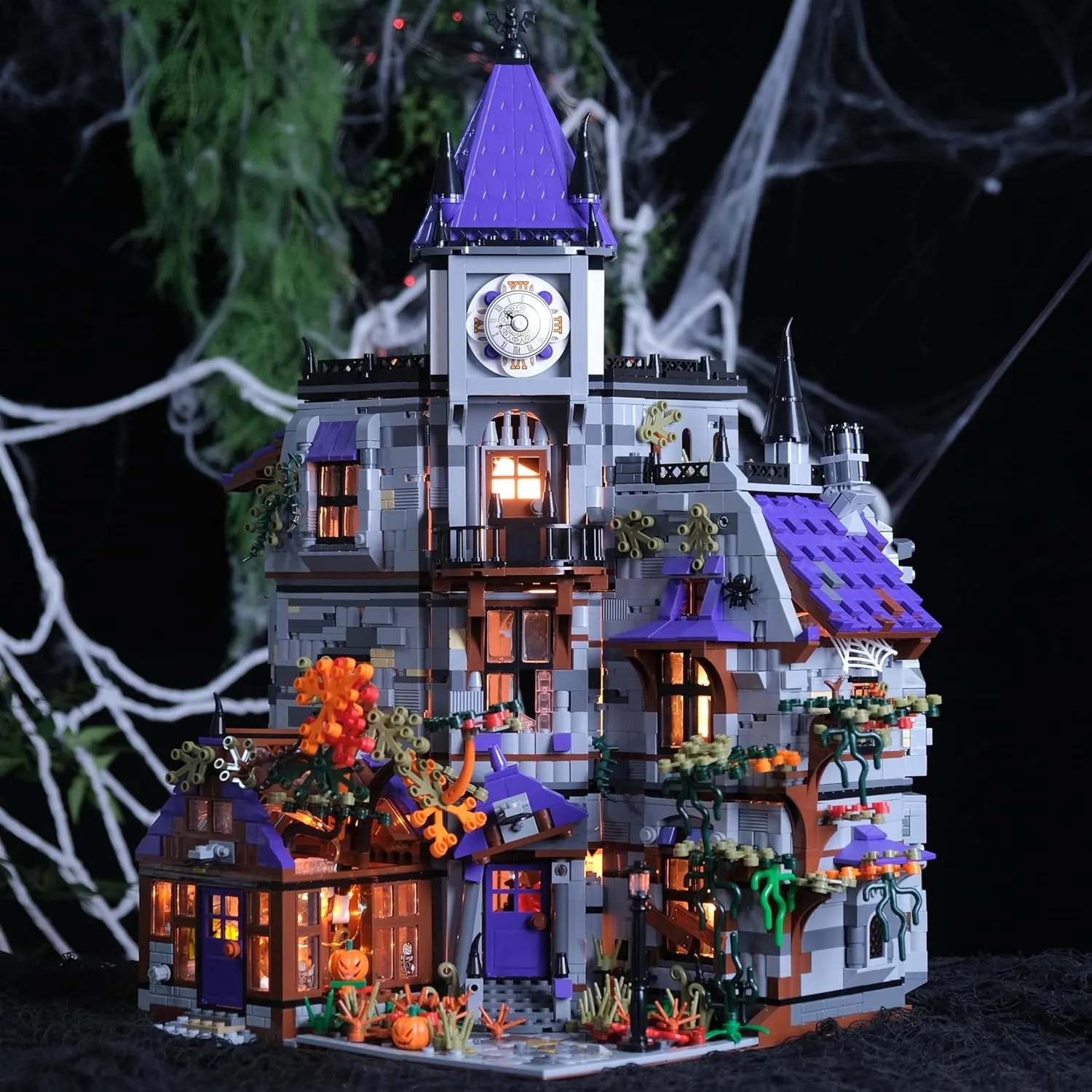 Mystery Mansion Building Kit,MOC Medieval Castle House Architecture with Lighting,City Street View Toy for Home and Office Decor, Gifts for Halloween or Christmas for Adults(4190 Pcs)