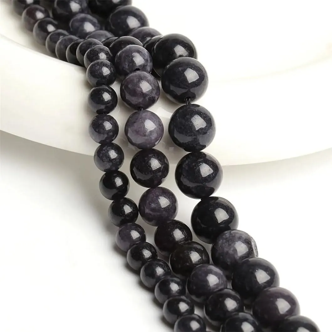 Natural Carbonado Stone Beads 6 8 10Mm Minerals Round Loose Beads for Jewelry Making DIY Waist Chain Accessories 15'' Black 10mm 36pcs beads