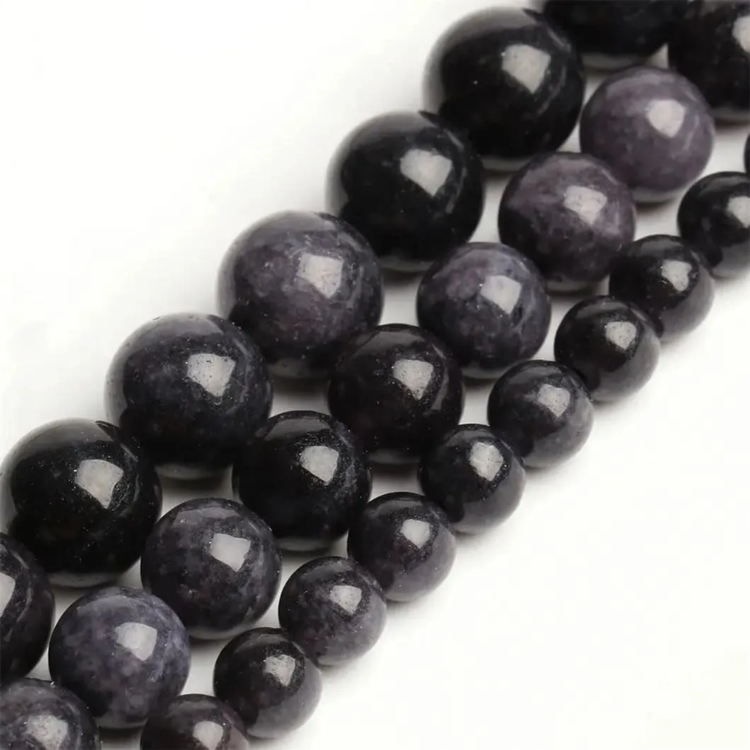 Natural Carbonado Stone Beads 6 8 10Mm Minerals Round Loose Beads for Jewelry Making DIY Waist Chain Accessories 15'' Black 10mm 36pcs beads