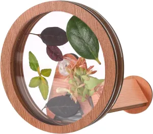 Natural DIY Kaleidoscope Kit, New Wooden Magic Rotating Kaleidoscope Making Set for Nature Lovers, Best Gift, Outdoor Classic Handmade Education Toys for Kids (1 Pc Round)