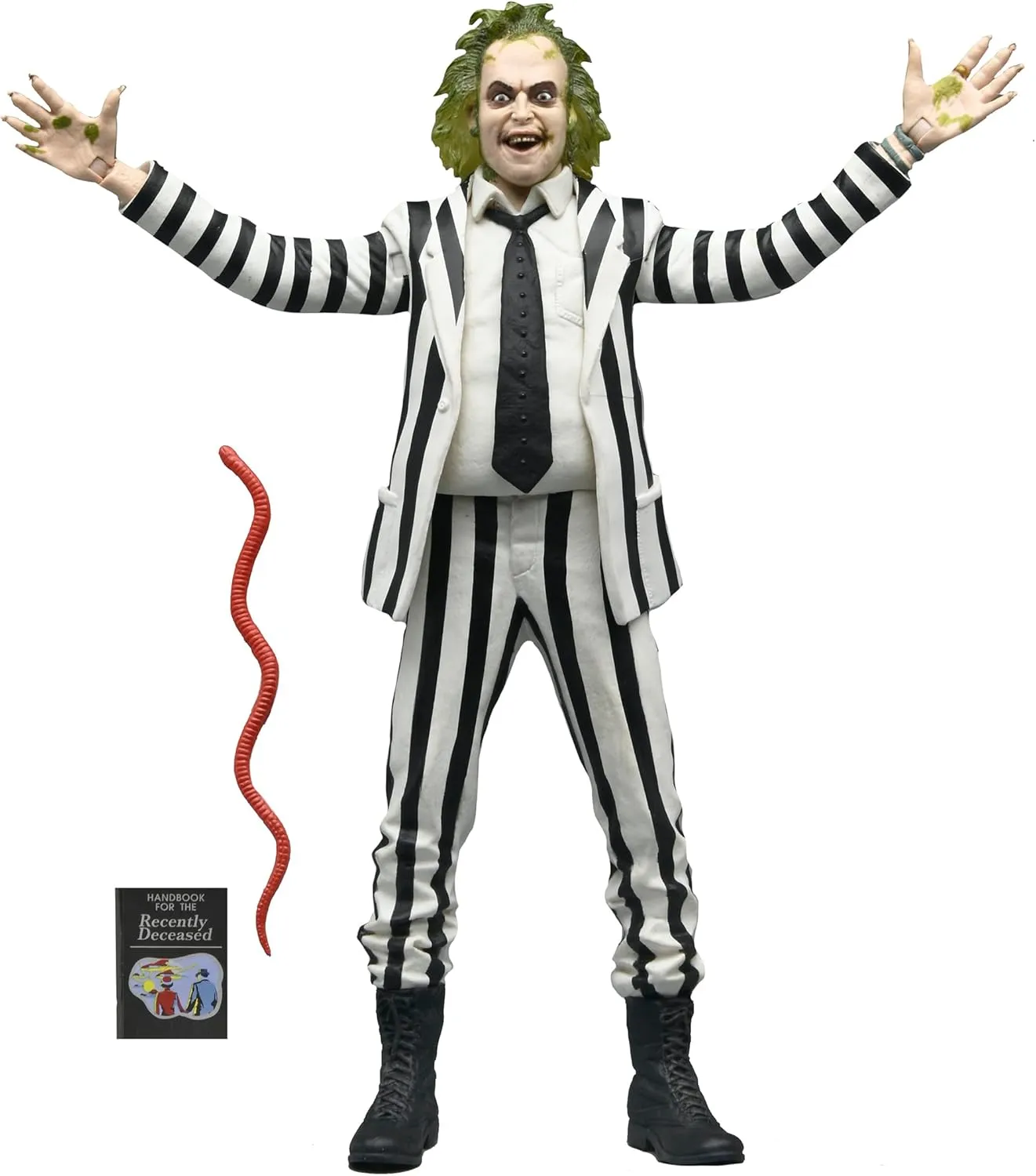 NECA Beetlejuice Collectible Action Figure |Officially Licensed Movie Classic, (1988) Black & White Suit, 7" Scale