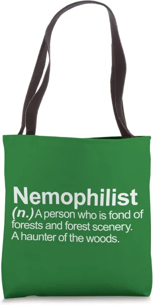 Nemophilist Poetry Forest Vocabulary Definition Nature Lover Tote Bag
