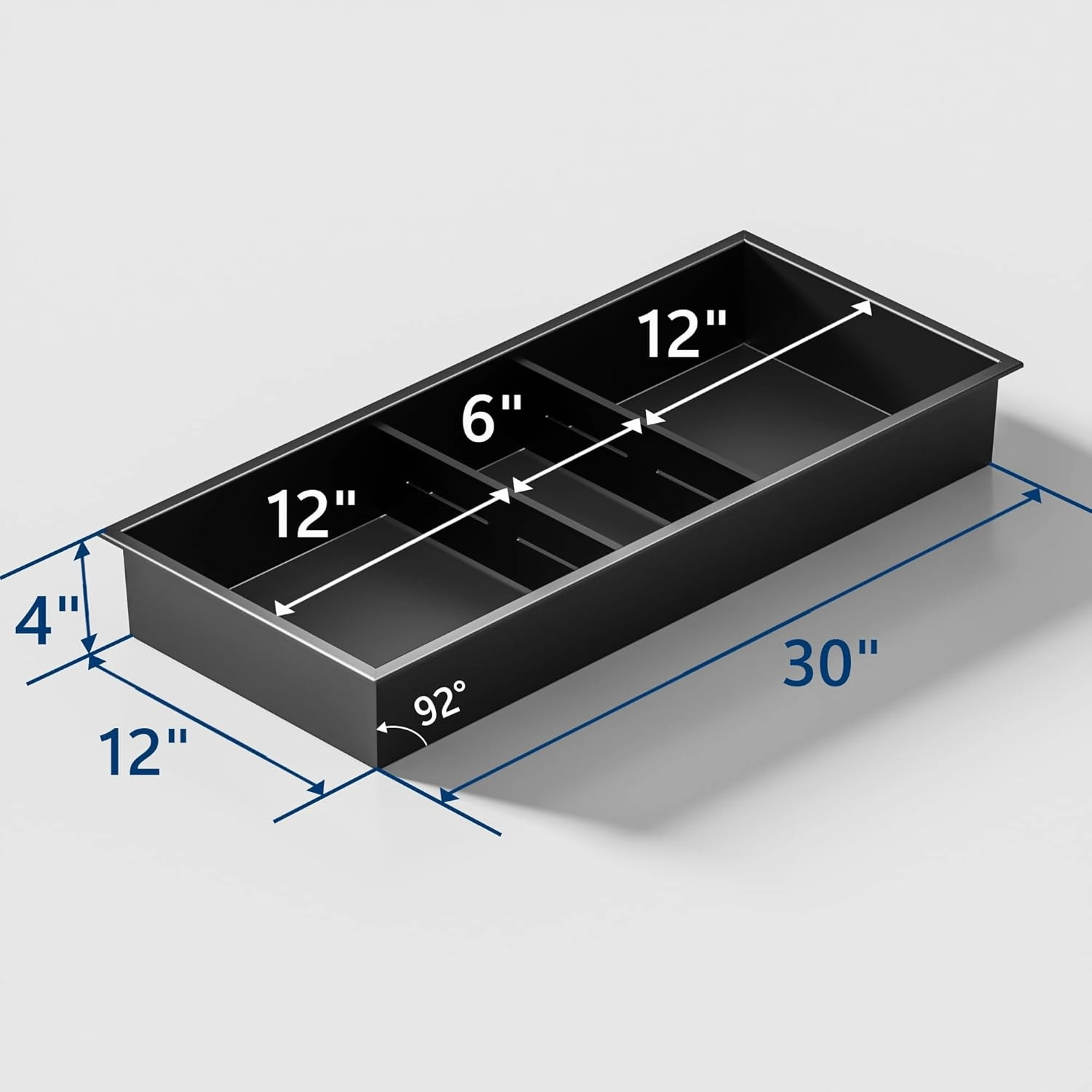 Neodrain Matte Black Wall Niche 12X30, Stainless Steel, No Tile Needed, Recessed Shower Niche for Bathroom Storage