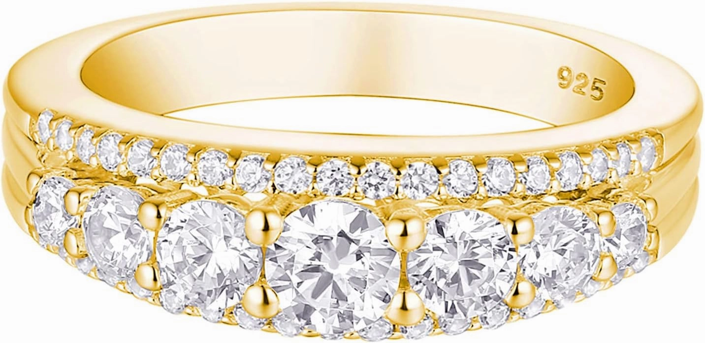 Newshe Jewellery Eternity Ring Wedding Band for Women 925 Sterling Silver 1.13ct Round White AAAAA Cz Size 4-13