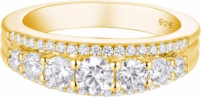 Newshe Jewellery Eternity Ring Wedding Band for Women 925 Sterling Silver 1.13ct Round White AAAAA Cz Size 4-13