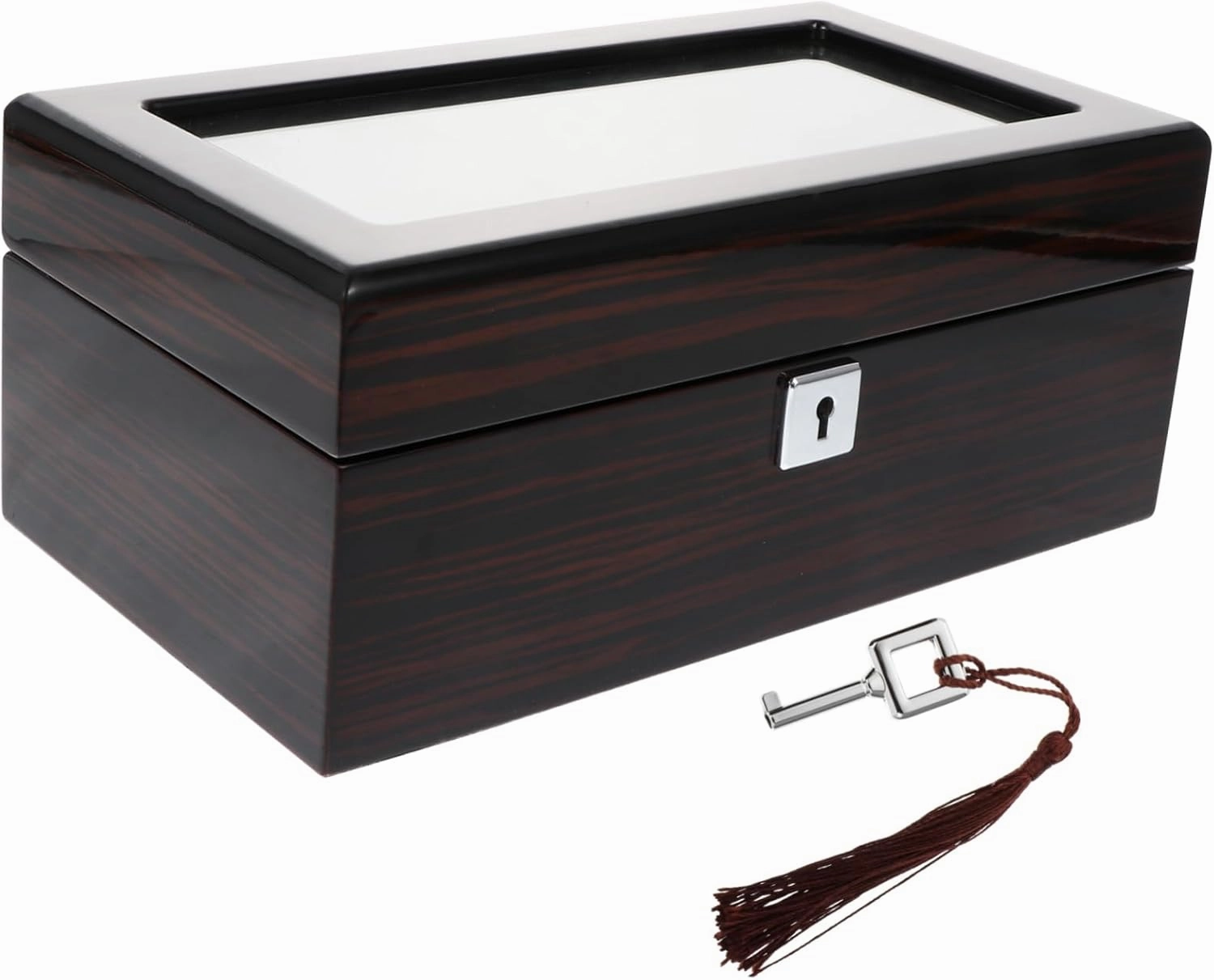 NOLITOY Box Watch Box Women Jewelry Organizer Clear With Lock Watch Storage Watch Case Watch Container Watch Display Case Watches Display Cabinet Wood Jewelry Case Natural Wood