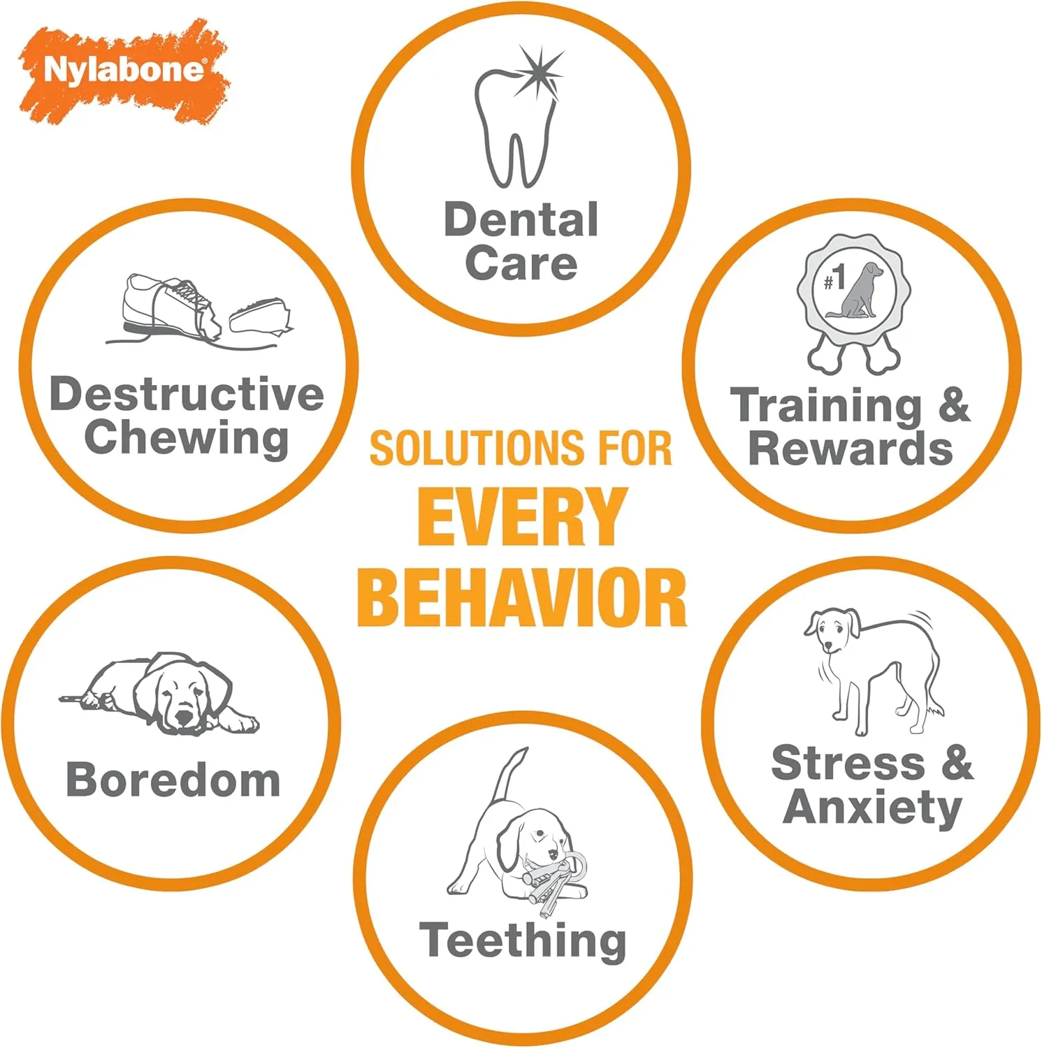 Nylabone Double Action Bone Power Chew Toy for Dogs, Rubber Dog Toys for Moderate & Aggressive Chewers, Bacon Flavor, Medium - Up to 35 lbs, 1 Count