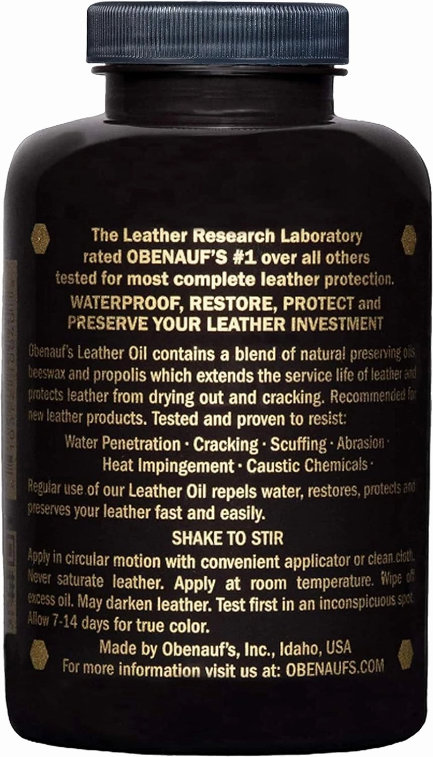 Obenauf's Leather Conditioner - Leather Oil (16oz) - Restore and Protect Leather Boots, Jackets, Purses as Well as Car Leather, Leather Furniture and Much More - Made in The USA (with Applicator)