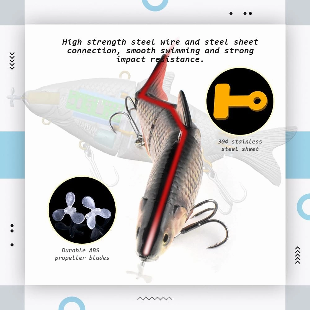 ODS Robotic Fishing Lure Animated Sinking Electric Segmented Bait with Metal Joint for Freshwater and Saltwater