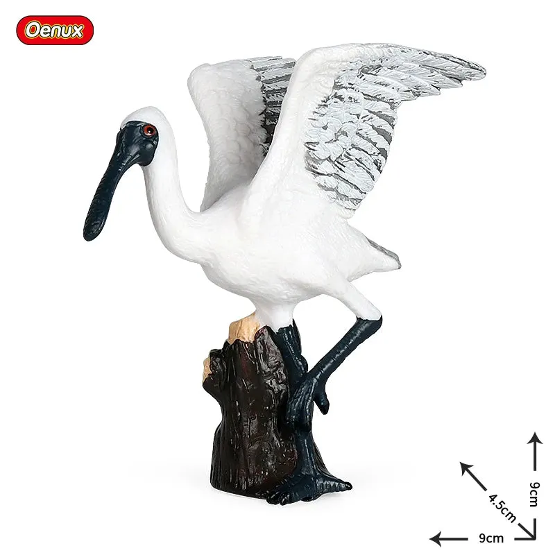 Oenux Classic Bird Animal Flamingos Parrot Sea Mew Peacock Owl Ostrich Model Solid PVC Action Figures Miniature Education Toy