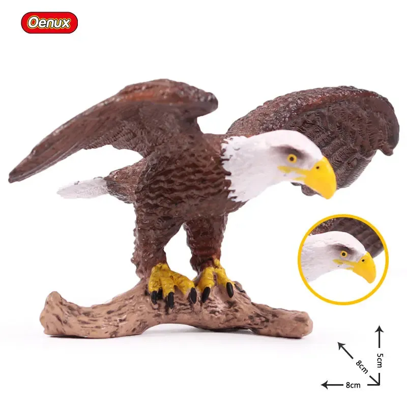Oenux Classic Bird Animal Flamingos Parrot Sea Mew Peacock Owl Ostrich Model Solid PVC Action Figures Miniature Education Toy