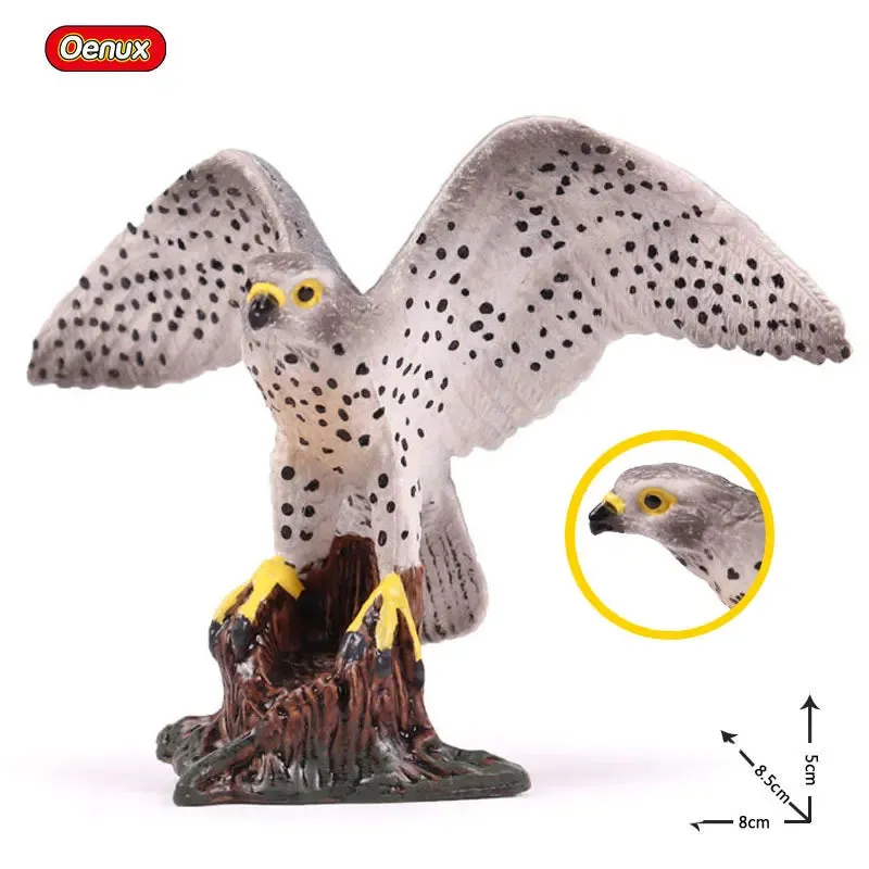 Oenux Classic Bird Animal Flamingos Parrot Sea Mew Peacock Owl Ostrich Model Solid PVC Action Figures Miniature Education Toy