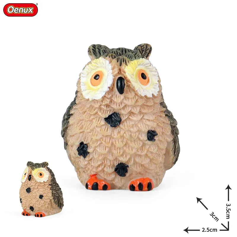 Oenux Classic Bird Animal Flamingos Parrot Sea Mew Peacock Owl Ostrich Model Solid PVC Action Figures Miniature Education Toy