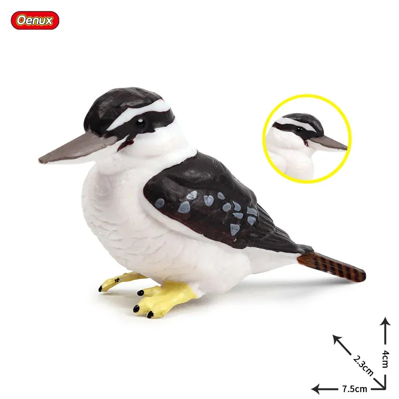 Oenux Classic Bird Animal Flamingos Parrot Sea Mew Peacock Owl Ostrich Model Solid PVC Action Figures Miniature Education Toy