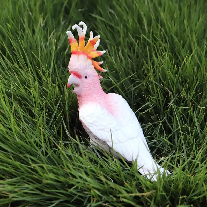 Oenux Classic Bird Animal Flamingos Parrot Sea Mew Peacock Owl Ostrich Model Solid PVC Action Figures Miniature Education Toy